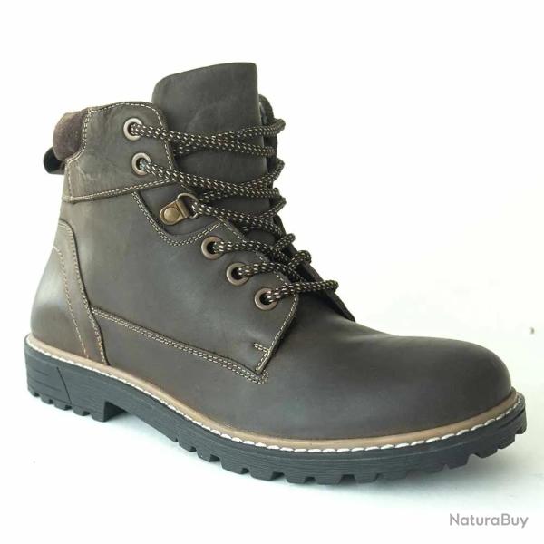 Chaussures homme montantes zippes Torki cuir gras 41  46