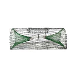 Nasse 2 entr&eacute;es galvanis&eacute;e plastifi&eacute;e maille 10 mm L 80 cm