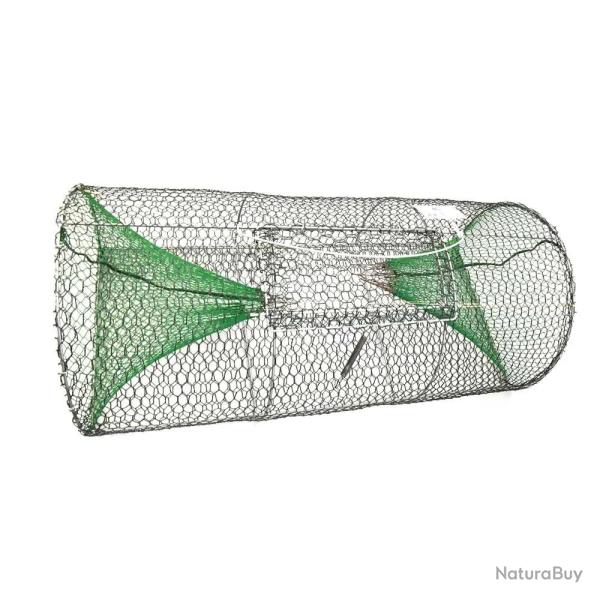 Nasse 2 entr�es galvanis�e plastifi�e maille 10 mm L 80 cm