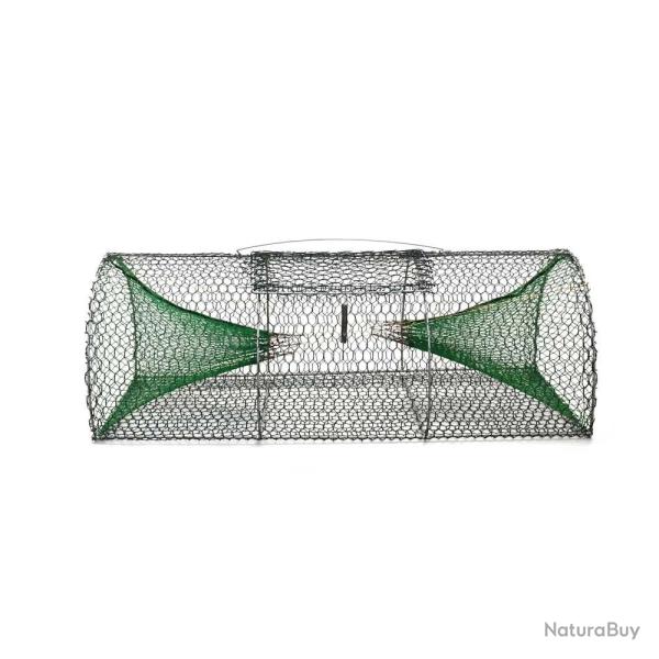 Nasse 2 entr�es galvanis�e plastifi�e maille 10 mm L 80 cm