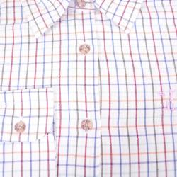 Chemise femme &eacute;l&eacute;gante carreaux coton ocre XS &agrave; 2XL