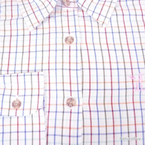 Chemise femme �l�gante carreaux coton ocre XS � 2XL
