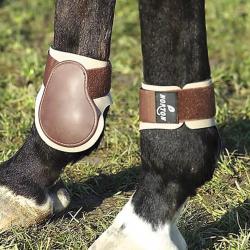 Prot&egrave;ge boulets PVC Poney Coque blanche, n&eacute;opr&egrave;ne noir