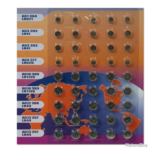 Lot de 45 Piles Bouton