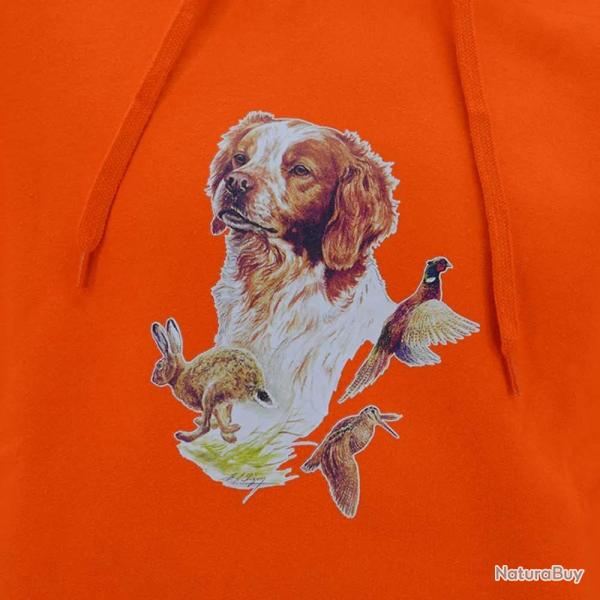 Sweat  capuche orange pagneul Bartavel
