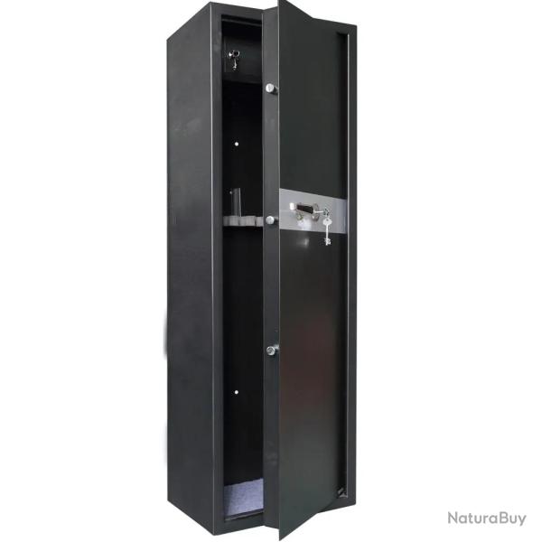 Armoire forte 5 verrous 8 armes 56kg 140x45x36,5cm + coffre