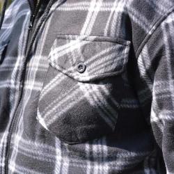 Chemise polaire à capuche 4 poches sherpa marron/rouge M à 3XL Rouge M