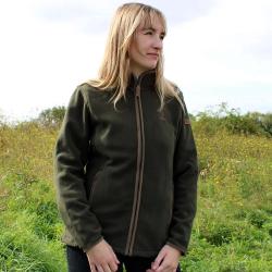 Blouson Scotland femme 4 poches zip polaire polyester kaki &agrave; XL