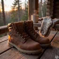 Chaussures de marche montantes Detroit cuir Marron 40 &agrave; 47