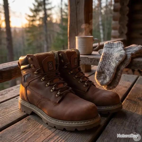 Chaussures de marche montantes Detroit cuir Marron 40 � 47