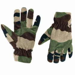 Gants polaires l&eacute;gers &eacute;lastique fibre polaire polyester camo