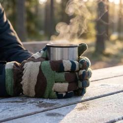 Gants polaires l&eacute;gers &eacute;lastique fibre polaire polyester camo