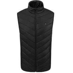 Gilet chauffant 3 niveaux polyester noir M &agrave; 75x46x4cm
