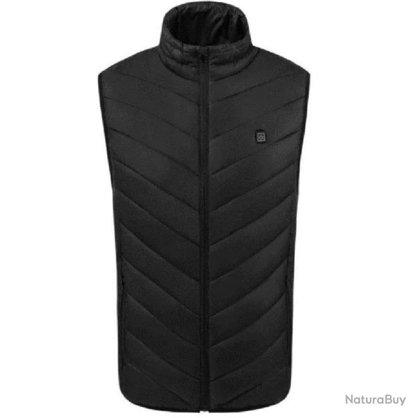 Gilet chauffant 3 niveaux polyester noir M � 75x46x4cm