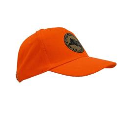 Casquette r&eacute;glable visi&egrave;re pr&eacute; corub&eacute;e sanglier coton orange