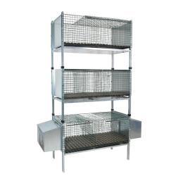 Kit complet 3 cages d'&eacute;levage lapin 102 X 50 X 190 cm