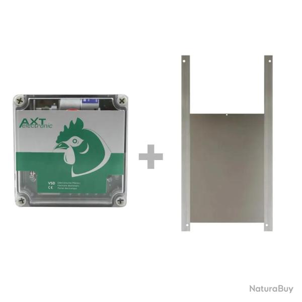 Portier � capteur de lumi�re + trappe oie 33x50cm