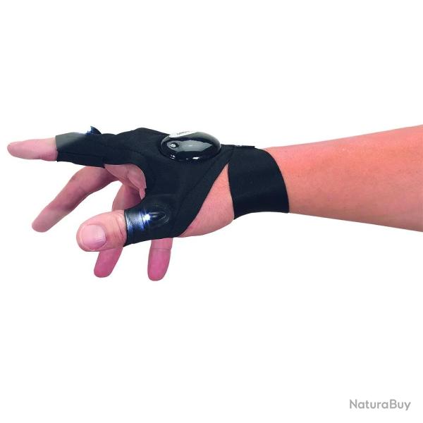 Gants scratch lampes LEDS noir toutes tailles