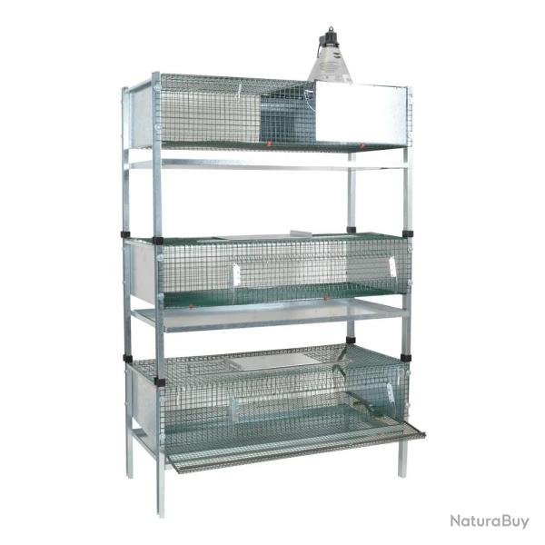 Kit complet cage d'levage cailles calva 100 X 50 X 180 cm