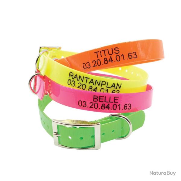 Collier � graver dans la masse BIOGOLD 60X2,5 cm 4 couleurs ajustable Vert