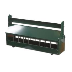 Mangeoire galva avec rouleau thermolaqu&eacute; vert