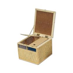 Panier osier 2 loges en osier de haute qualit&eacute; 30 x 27,5cm