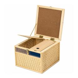 Panier osier 2 loges en osier de haute qualit&eacute; 30 x 27,5cm