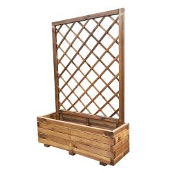 Jardini&egrave;re bois autoclave classe 3 avec treillis 90x31x140cm