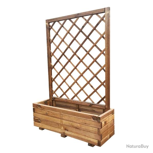 Jardini�re bois autoclave classe 3 avec treillis 90x31x140cm