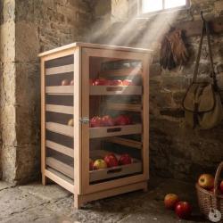 Garde-manger Masy 243 en h&ecirc;tre, 3 tiroirs, hauteur 81 cm