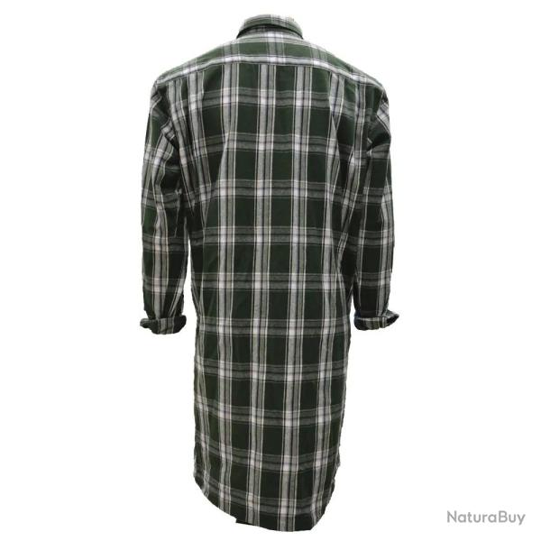 Chemise long pan � carreaux boutons coton flanelle vert M � 5XL M