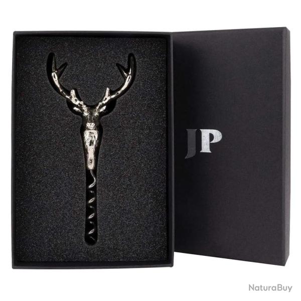 Tire-bouchon cerf en m�tal zinc argent� 14cm 180g