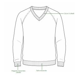 Pull Vincennes col V brun