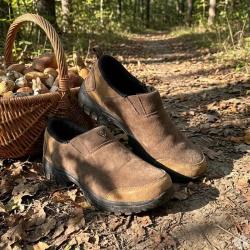 Sabots Montana cuir su&eacute;d&eacute; chocolat taupe &agrave; 46