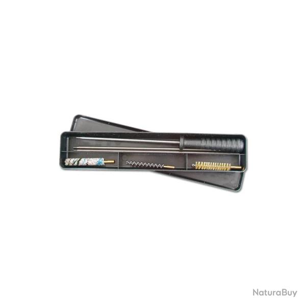 N�cessaire nettoyage carabine baguette acier �6mm + 3 brosses 7*64