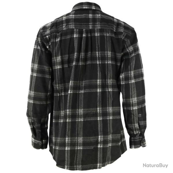 Chemise chaude homme � carreaux polyester grise M � 3XL