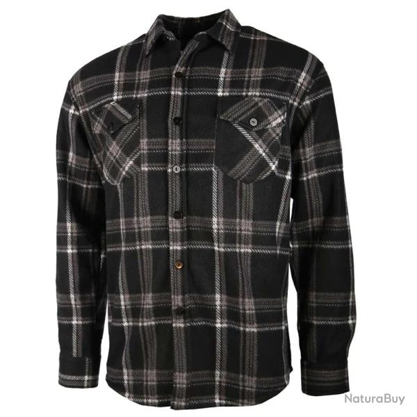 Chemise chaude homme � carreaux polyester grise M � 3XL