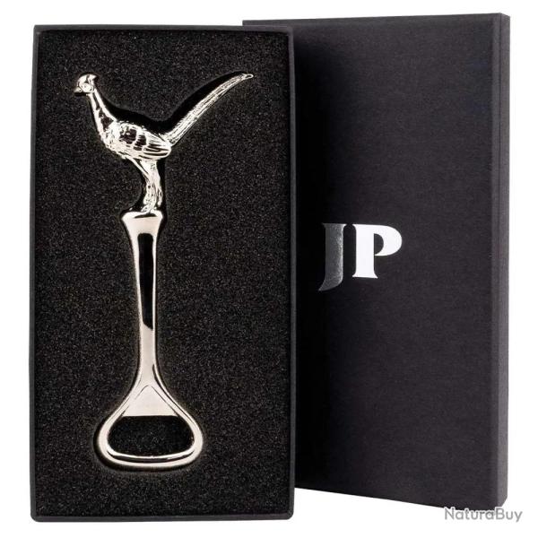 Dcapsuleur faisan en mtal zinc argent 12cm 100g