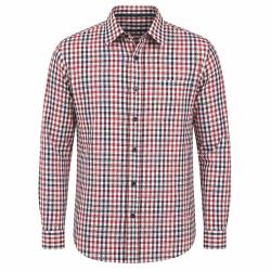 Chemise Gandja &agrave; carreaux vichy coton orange bleu M &agrave; 3XL