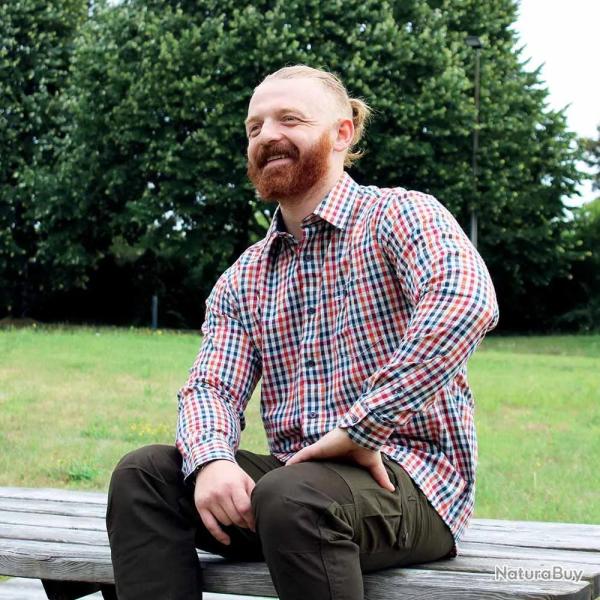 Chemise Gandja  carreaux vichy coton orange bleu M  3XL