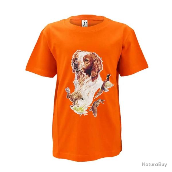 T shirt enfant �pagneul coton doux orange 6 � 12 ans
