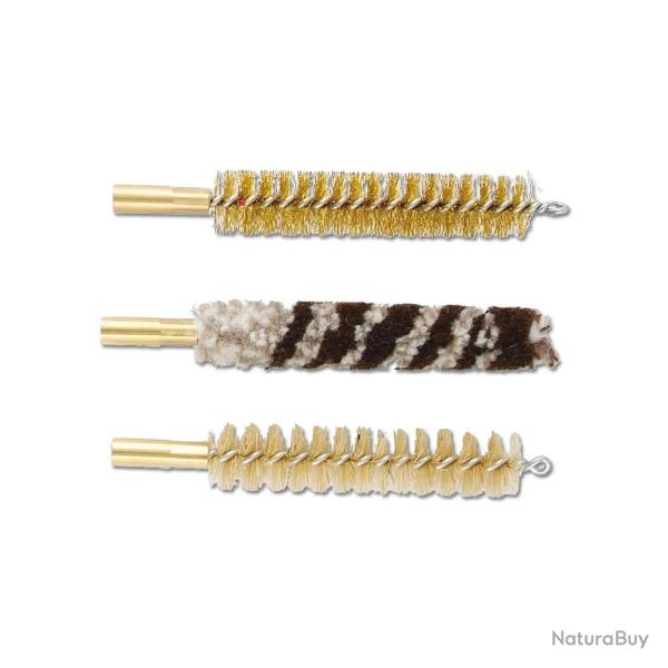Set de nettoyage carabine 3 brosses petits et gros calibres 14mm