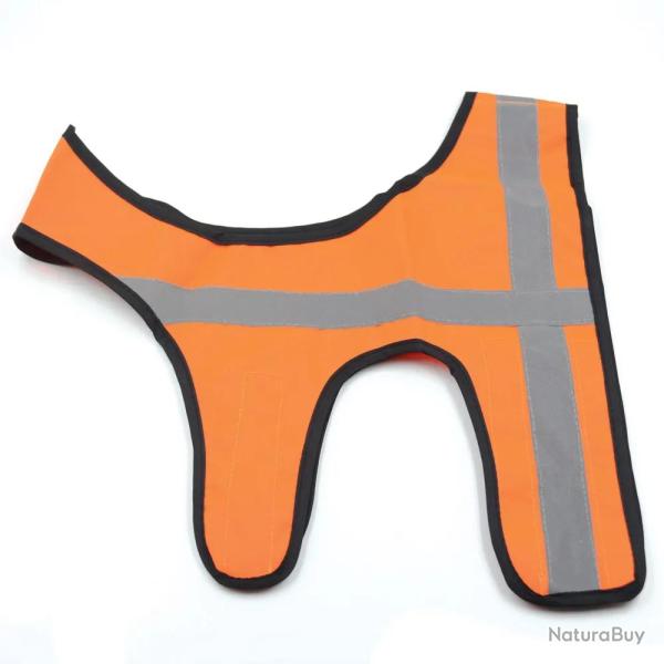 Gilet orange fluo bande r�fl�chissantes pour chien 3 tailles Taille 3