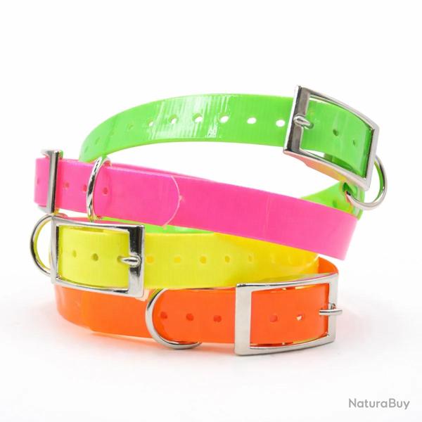 Collier chien fluo BIOGOLD taille standard 4 couleurs Orange