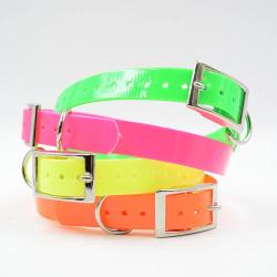 Collier chien fluo BIOGOLD taille standard 4 couleurs Rose