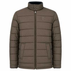 Parka r&eacute;versible col montant polyester marron bleu marine M &agrave; 2XL