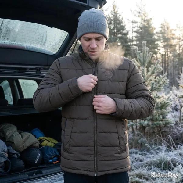 Parka r�versible col montant polyester marron bleu marine M � 2XL