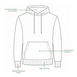 Sweat &agrave; capuche kaki &eacute;pagneul Bartavel&reg;