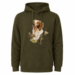 Sweat &agrave; capuche kaki &eacute;pagneul Bartavel&reg;