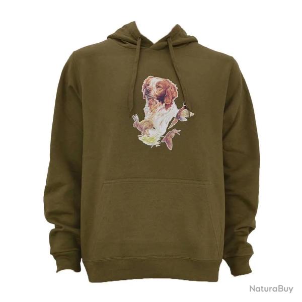 Sweat  capuche kaki pagneul Bartavel